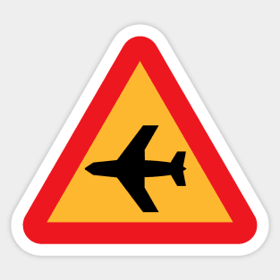 Warning Sign Airplane Sticker